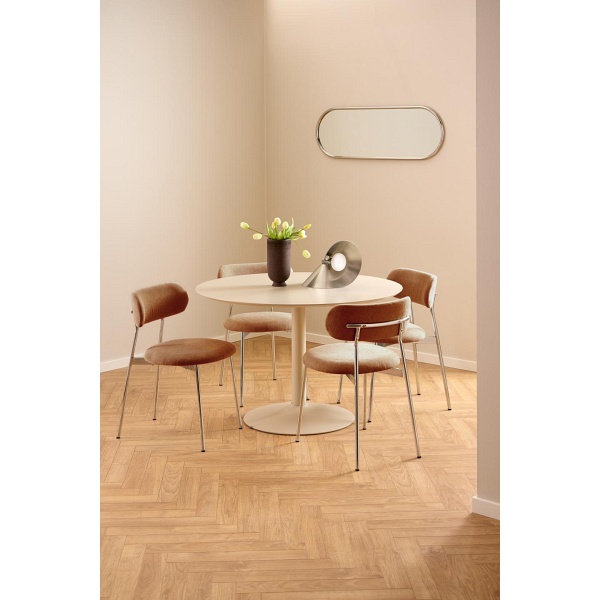 Krzesło Lyric Actona tapicerowane terakota chrom nowoczesne do jadalni ( Rozmiar: uniwersalny )