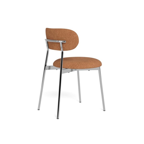 Krzesło Lyric Actona tapicerowane terakota chrom nowoczesne do jadalni ( Rozmiar: uniwersalny )