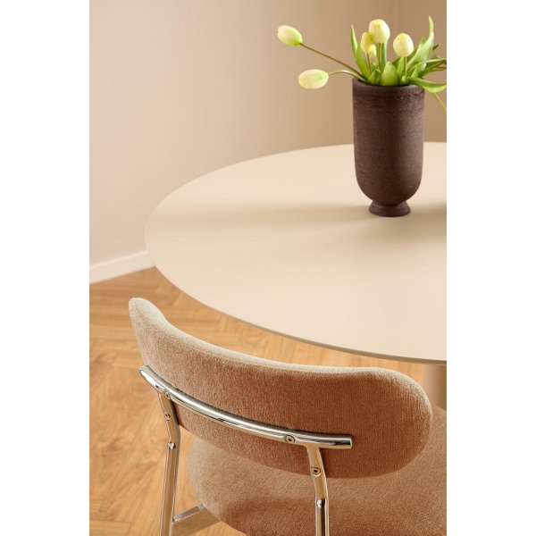 Krzesło Lyric Actona tapicerowane terakota chrom nowoczesne do jadalni ( Rozmiar: uniwersalny )