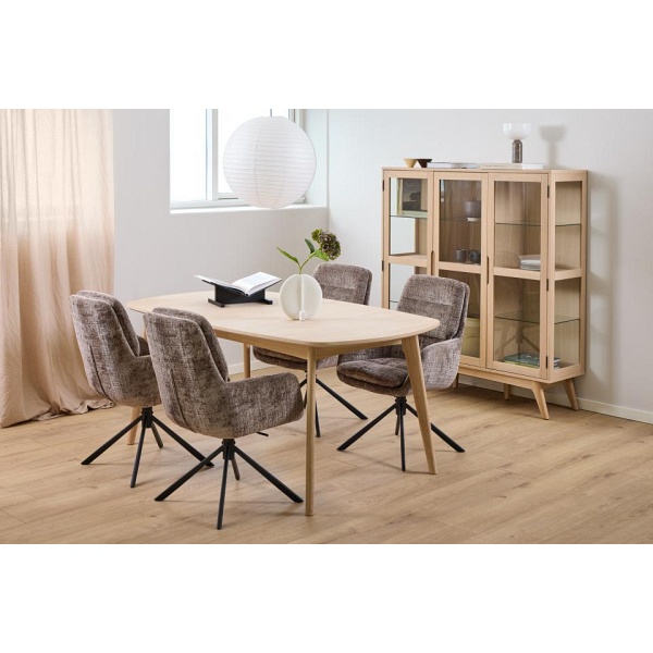 Actona Edgar krzesło obrotowe do jadalni tapicerowane brązowe loft ( Rozmiar: uniwersalny )