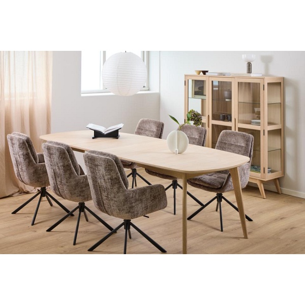 Actona Edgar krzesło obrotowe do jadalni tapicerowane brązowe loft ( Rozmiar: uniwersalny )