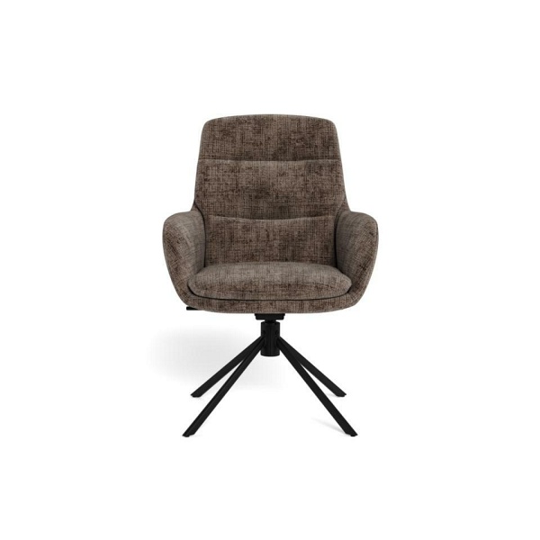 Actona Edgar krzesło obrotowe do jadalni tapicerowane brązowe loft ( Rozmiar: uniwersalny )