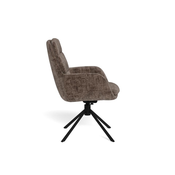 Actona Edgar krzesło obrotowe do jadalni tapicerowane brązowe loft ( Rozmiar: uniwersalny )