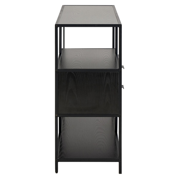 Regał loftowy Seaford V Actona na książki z szufladami czarny jesion ( Rozmiar: uniwersalny )