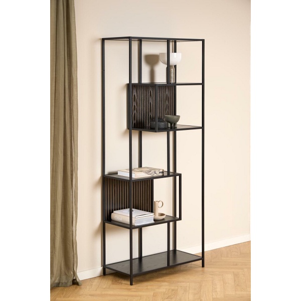 Regał metalowy Seaford II loftowy czarny na książki 77 cm Actona ( Rozmiar: uniwersalny )