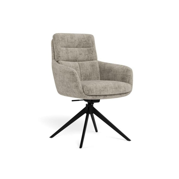 Actona Roger szare krzesło obrotowe tapicerowane do jadalni z podłokietnikami ( Rozmiar: uniwersalny )