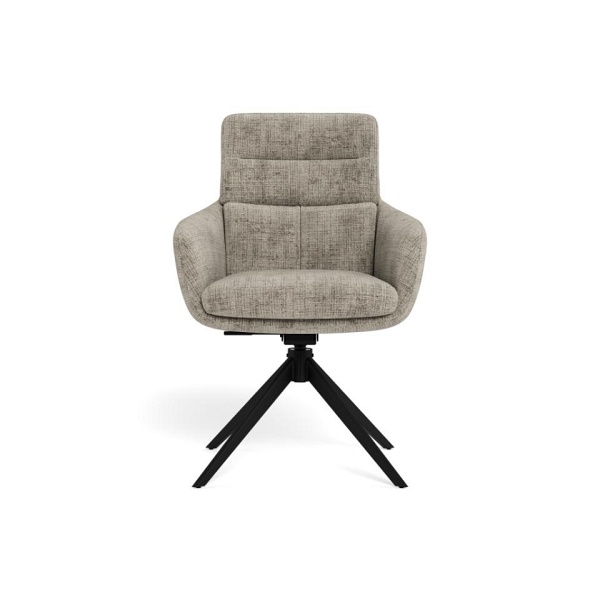 Actona Roger szare krzesło obrotowe tapicerowane do jadalni z podłokietnikami ( Rozmiar: uniwersalny )