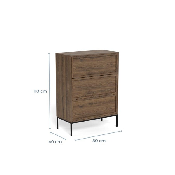 Komoda Palmdale dąb dymiony z szufladami na nóżkach do salonu ( Rozmiar: uniwersalny )