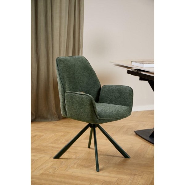 Krzesło Graham Actona zielone obrotowe tapicerowane do jadalni salonu ( Rozmiar: uniwersalny )