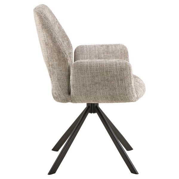 Actona Graham krzesło tapicerowane obrotowe szare do jadalni salonu ( Rozmiar: uniwersalny )