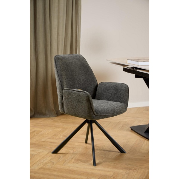 Krzesło Graham Actona tapicerowane obrotowe szare do jadalni i salonu ( Rozmiar: uniwersalny )