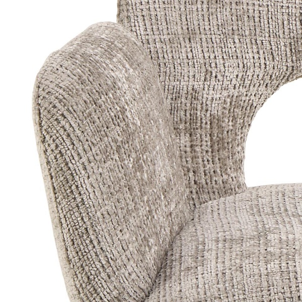 Krzesło Graham Actona szare tapicerowane obrotowe do jadalni z podłokietnikami ( Rozmiar: uniwersalny )