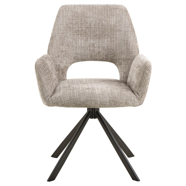 Krzesło Graham Actona szare tapicerowane obrotowe do jadalni z podłokietnikami ( Rozmiar: uniwersalny )