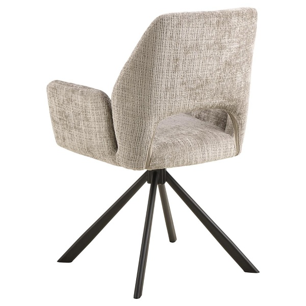 Krzesło Graham Actona szare tapicerowane obrotowe do jadalni z podłokietnikami ( Rozmiar: uniwersalny )