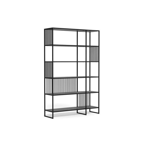Regał loftowy Strington czarny metalowy na książki 120 cm Actona ( Rozmiar: uniwersalny )