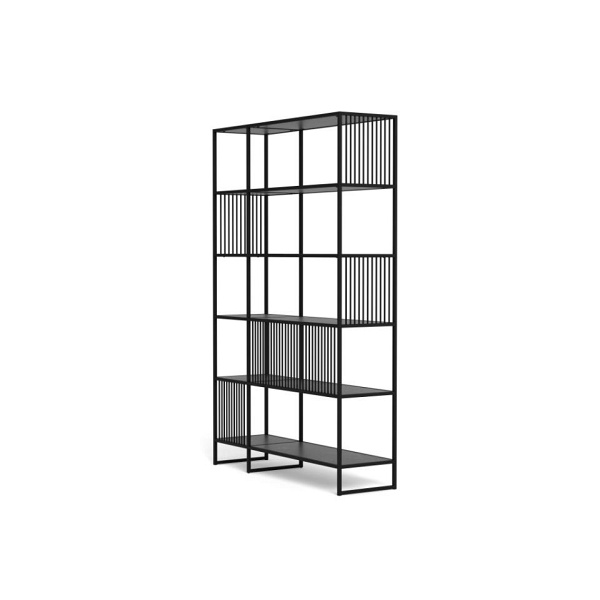 Regał loftowy Strington czarny metalowy na książki 120 cm Actona ( Rozmiar: uniwersalny )