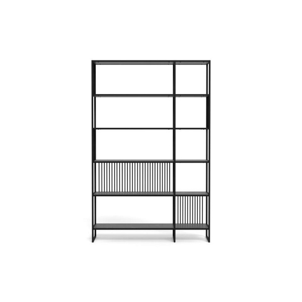 Regał loftowy Strington czarny metalowy na książki 120 cm Actona ( Rozmiar: uniwersalny )
