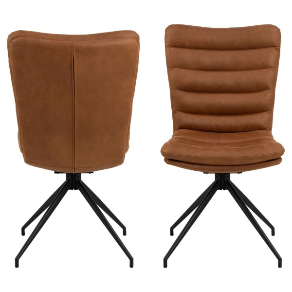 Actona Grafton krzesło obrotowe do jadalni brązowe loftowe ( Rozmiar: uniwersalny )