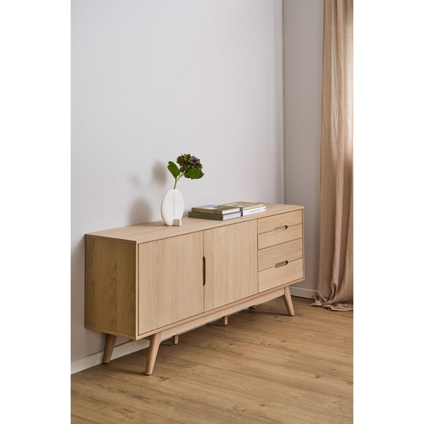 Komoda Marte Actona skandynawska dębowa biała olejowana 180 cm do salonu ( Rozmiar: uniwersalny )