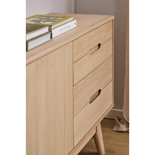 Komoda Marte Actona skandynawska dębowa biała olejowana 180 cm do salonu ( Rozmiar: uniwersalny )