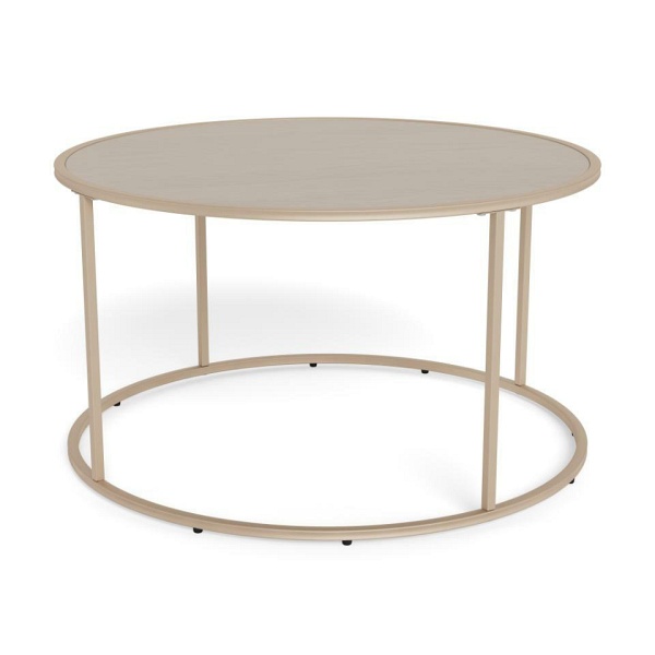 Seaford stolik kawowy okrągły szary nowoczesny metalowy 80 cm ( Rozmiar: uniwersalny )