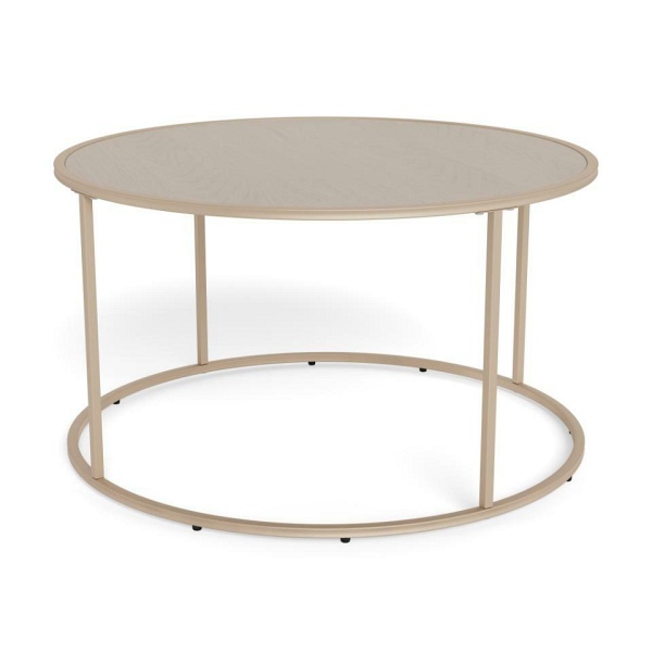 Seaford stolik kawowy okrągły szary nowoczesny metalowy 80 cm ( Rozmiar: uniwersalny )