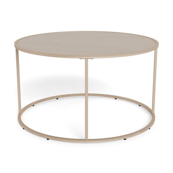 Seaford stolik kawowy okrągły szary nowoczesny metalowy 80 cm ( Rozmiar: uniwersalny )