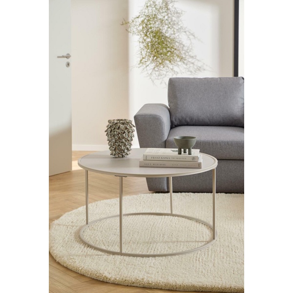 Seaford stolik kawowy okrągły szary nowoczesny metalowy 80 cm ( Rozmiar: uniwersalny )