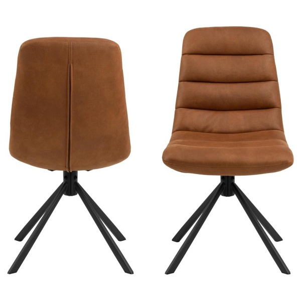 Krzesło Milford Actona obrotowe tapicerowane brązowe do jadalni ( Rozmiar: uniwersalny )