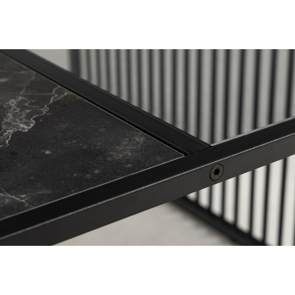 Stolik kawowy Strington 80x80 czarny szklany loftowy do salonu ( Rozmiar: uniwersalny )