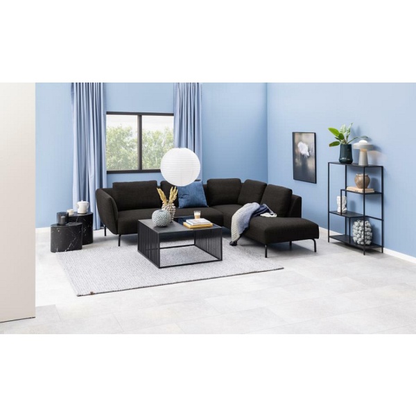 Stolik kawowy Strington 80x80 czarny szklany loftowy do salonu ( Rozmiar: uniwersalny )