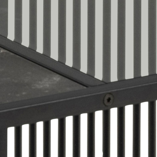 Stolik kawowy Strington 80x80 czarny szklany loftowy do salonu ( Rozmiar: uniwersalny )