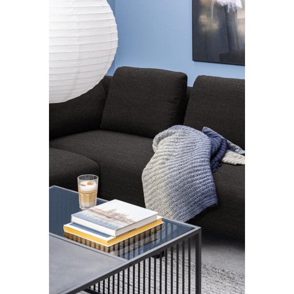 Stolik kawowy Strington 80x80 czarny szklany loftowy do salonu ( Rozmiar: uniwersalny )