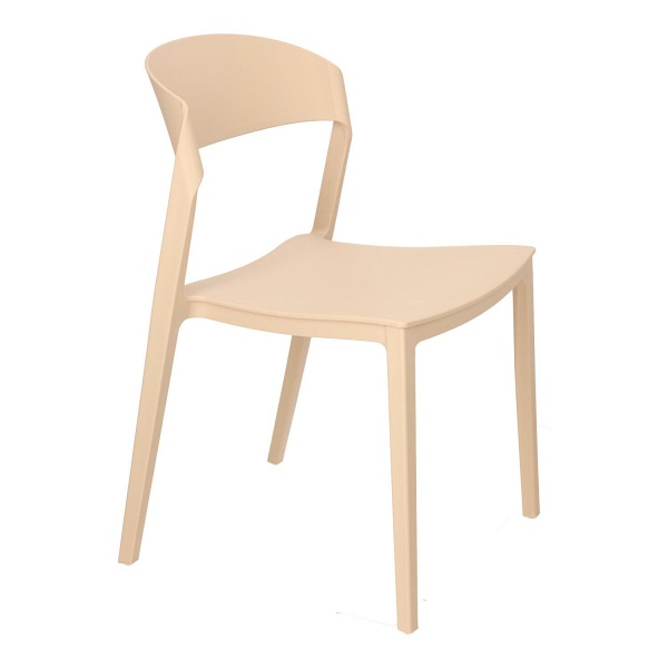 Krzesło Ribbon beżowe z tworzywa nowoczesne krzesło do jadalni i kuchni ( Rozmiar: uniwersalny )