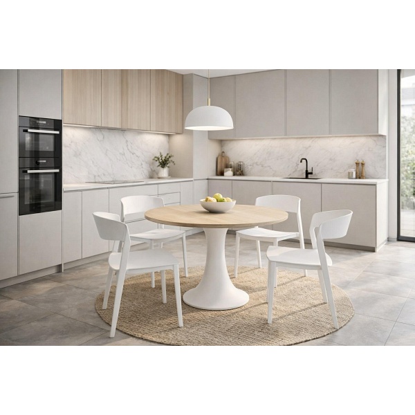 Krzesło Ribbon beżowe z tworzywa nowoczesne krzesło do jadalni i kuchni ( Rozmiar: uniwersalny )