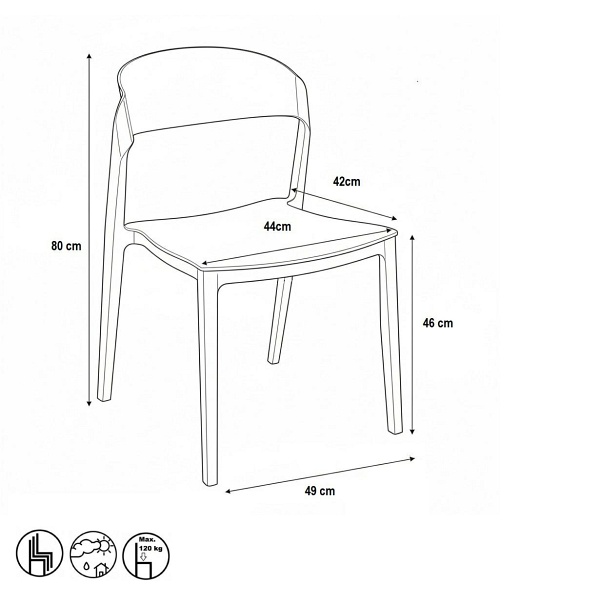 Krzesło Ribbon beżowe z tworzywa nowoczesne krzesło do jadalni i kuchni ( Rozmiar: uniwersalny )