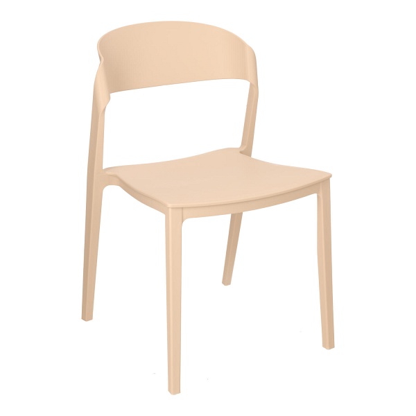 Krzesło Ribbon beżowe z tworzywa nowoczesne krzesło do jadalni i kuchni ( Rozmiar: uniwersalny )
