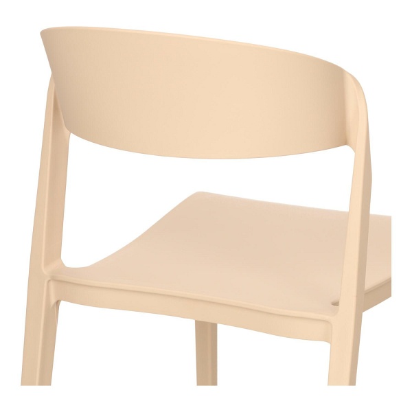 Krzesło Ribbon beżowe z tworzywa nowoczesne krzesło do jadalni i kuchni ( Rozmiar: uniwersalny )