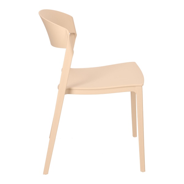 Krzesło Ribbon beżowe z tworzywa nowoczesne krzesło do jadalni i kuchni ( Rozmiar: uniwersalny )