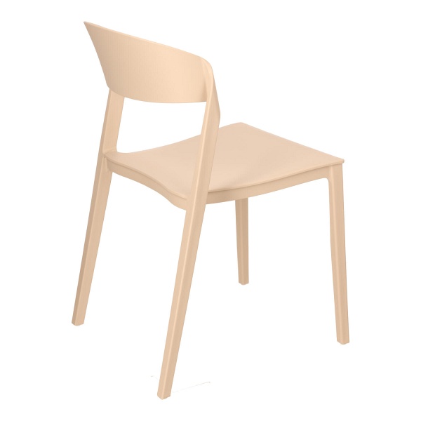 Krzesło Ribbon beżowe z tworzywa nowoczesne krzesło do jadalni i kuchni ( Rozmiar: uniwersalny )