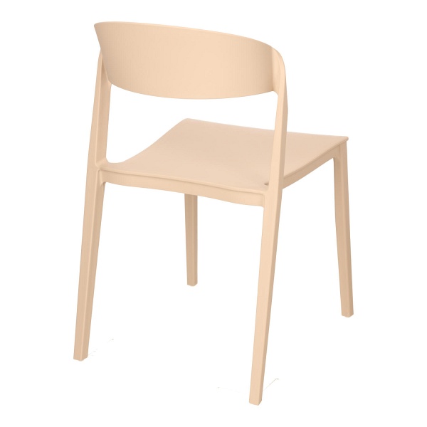 Krzesło Ribbon beżowe z tworzywa nowoczesne krzesło do jadalni i kuchni ( Rozmiar: uniwersalny )