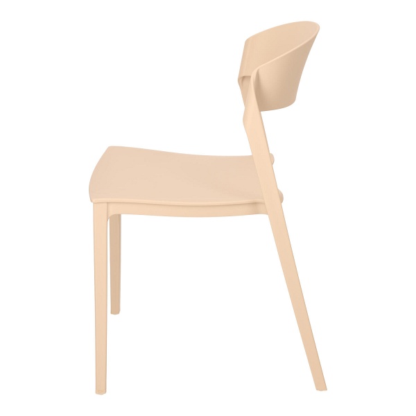 Krzesło Ribbon beżowe z tworzywa nowoczesne krzesło do jadalni i kuchni ( Rozmiar: uniwersalny )