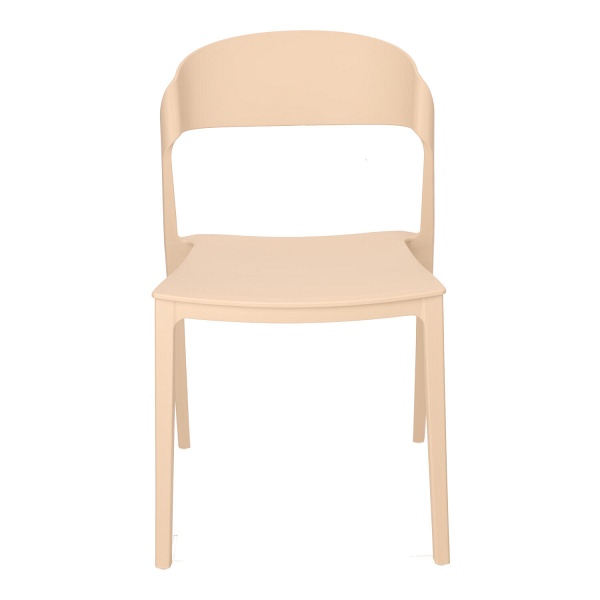 Krzesło Ribbon beżowe z tworzywa nowoczesne krzesło do jadalni i kuchni ( Rozmiar: uniwersalny )