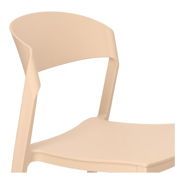 Krzesło Ribbon beżowe z tworzywa nowoczesne krzesło do jadalni i kuchni ( Rozmiar: uniwersalny )