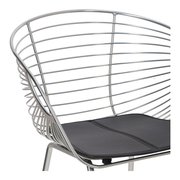 Krzesło metalowe Sligo srebrne do jadalni i kuchni z podłokietnikami ( Rozmiar: uniwersalny )