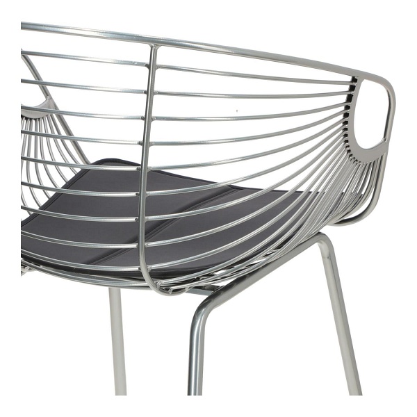 Krzesło metalowe Sligo srebrne do jadalni i kuchni z podłokietnikami ( Rozmiar: uniwersalny )