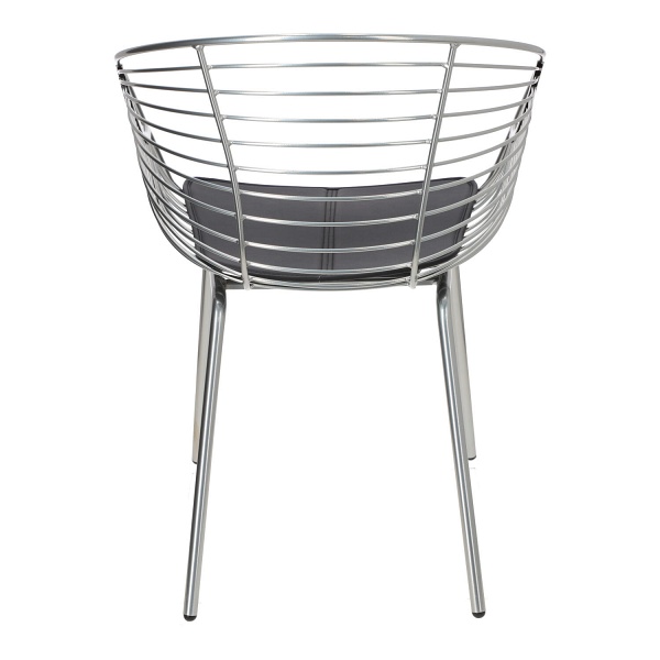 Krzesło metalowe Sligo srebrne do jadalni i kuchni z podłokietnikami ( Rozmiar: uniwersalny )