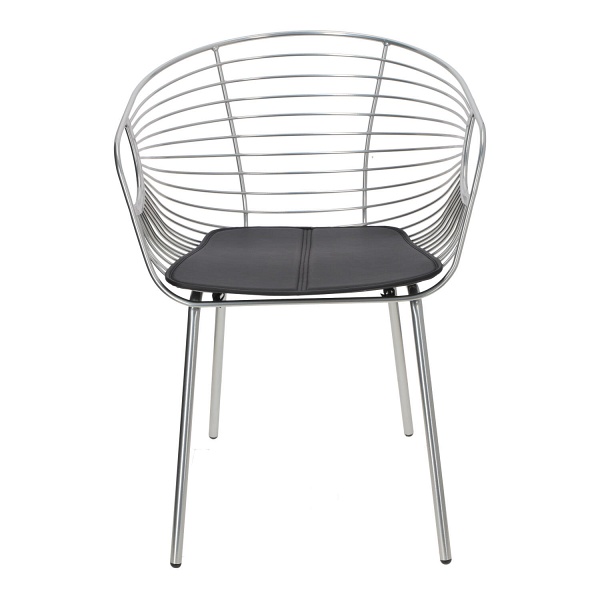 Krzesło metalowe Sligo srebrne do jadalni i kuchni z podłokietnikami ( Rozmiar: uniwersalny )