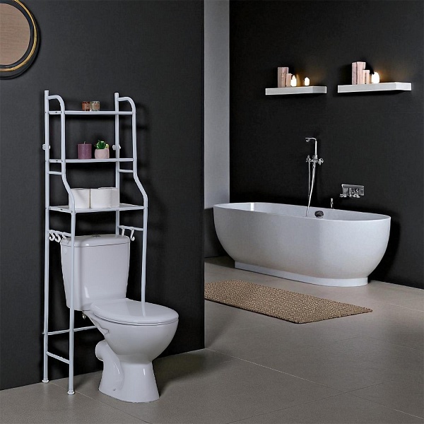 Intesi regał łazienkowy nad sedes biały metalowy 3 półki 150 cm ( Rozmiar: uniwersalny )