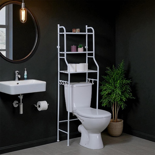 Intesi regał łazienkowy nad sedes biały metalowy 3 półki 150 cm ( Rozmiar: uniwersalny )